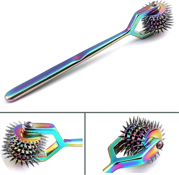 5 Row Wartenberg Pinwheel Nerve Tester – Stainless Steel Sensory Reflex Tool with Rainbow Finish