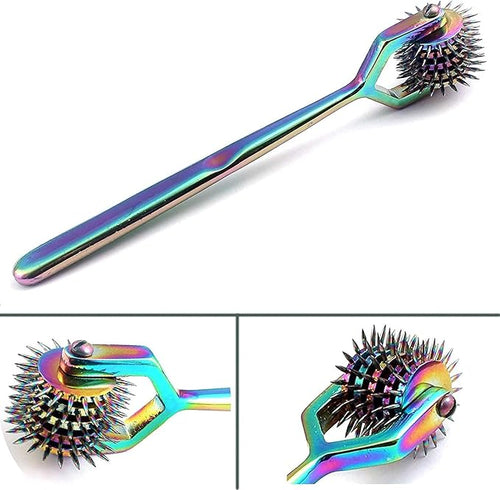 5 Row Wartenberg Pinwheel Nerve Tester – Stainless Steel Sensory Reflex Tool with Rainbow Finish
