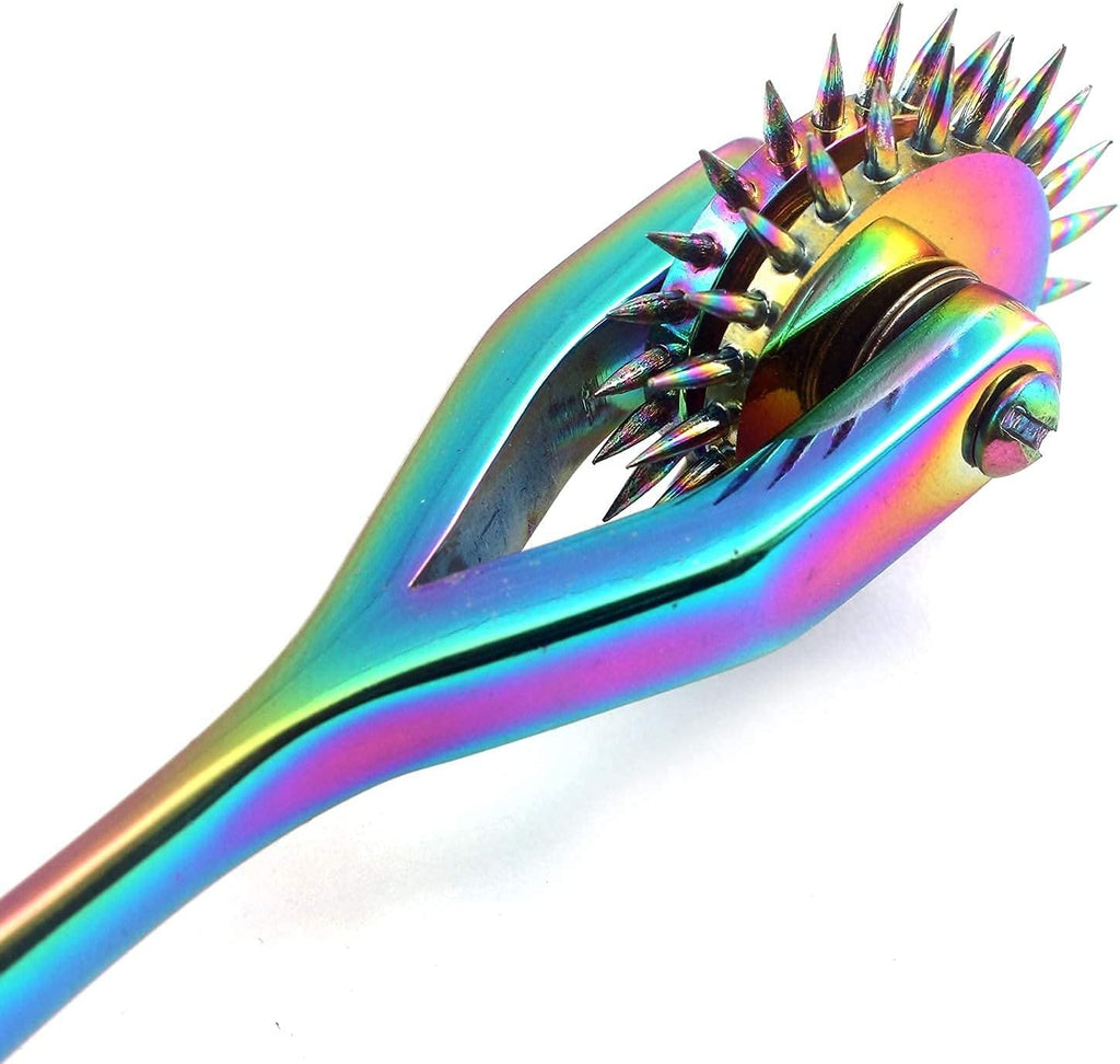 Two Row Multicolor Wartenberg Pinwheel Sensory Tool – Stainless Steel Neurological Testing Wheel