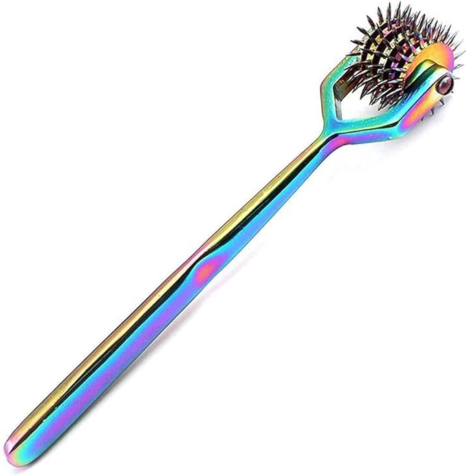 5 Row Wartenberg Pinwheel Nerve Tester – Stainless Steel Sensory Reflex Tool with Rainbow Finish