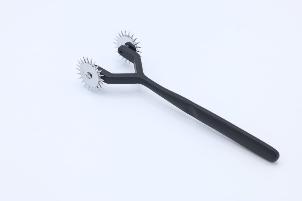 Dual Wheel Wartenberg Pinwheel – Black Handle Stainless Steel Sensory Stimulation Tool
