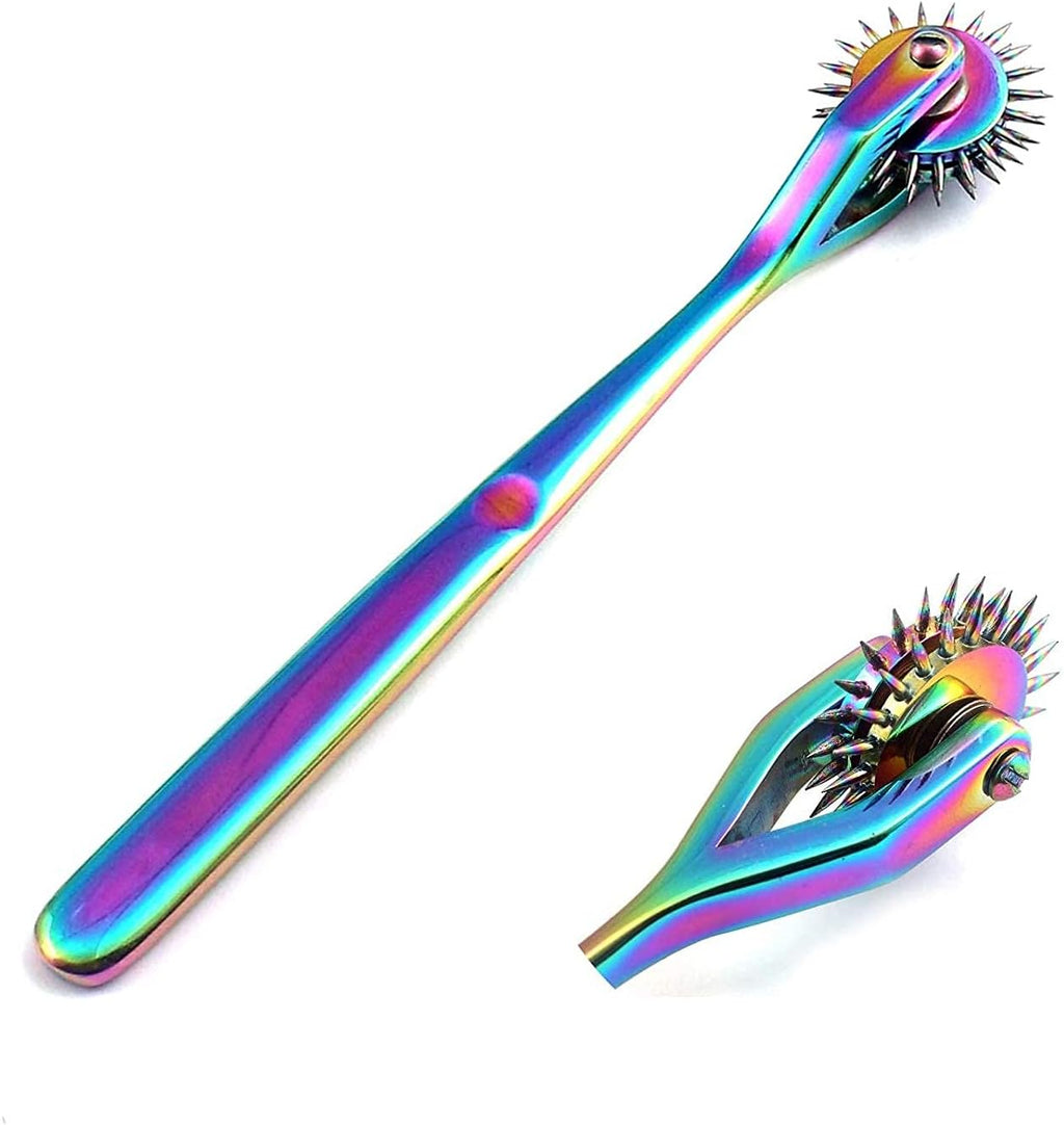 Two Row Multicolor Wartenberg Pinwheel Sensory Tool – Stainless Steel Neurological Testing Wheel