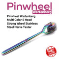 5 Row Wartenberg Pinwheel Nerve Tester – Stainless Steel Sensory Reflex Tool with Rainbow Finish