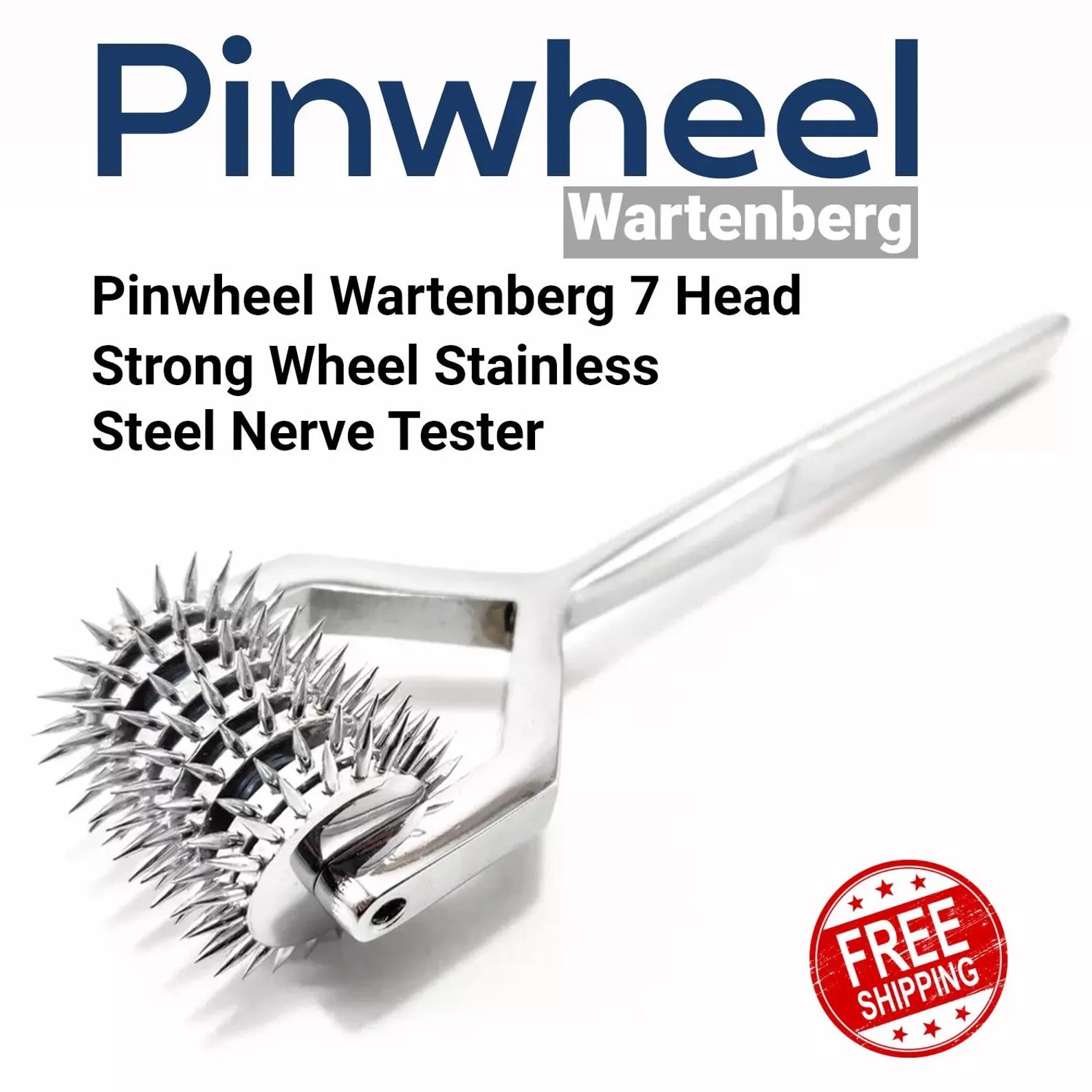 7 Wheel Stainless Steel Wartenberg Pinwheel – Precision Sensory & Nerve Stimulation Tool