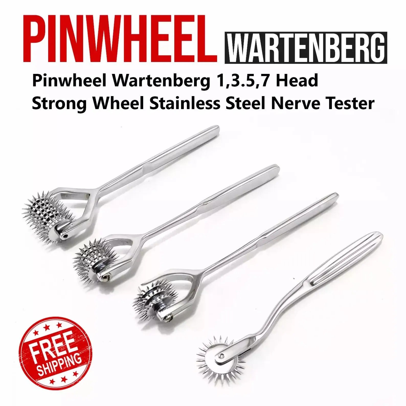 Wartenberg Pinwheel Set (1, 3, 5 & 7 Wheel Heads) – Stainless Steel Sensory Stimulation Tools