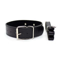 Black Vegan Leather Buckle Collar | Adjustable Wide Choker Collar