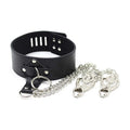 Bold Leather Collar with Chain-Link Nipple Clamps – Sensory Craft