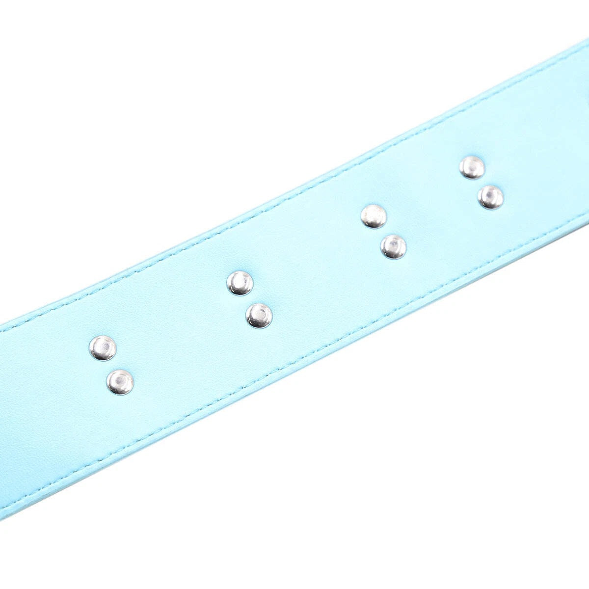 Pink & Blue Two-Tone Leather Collar with Chain Leash Set | Sensory Craft