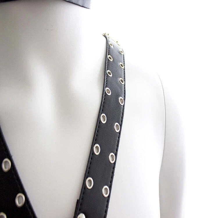 Full Body Leather Harness with O-Ring – Adjustable Chest & Waist Straps