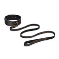 Vintage Bronze Leather Collar with Long Leash – Antique Brass Hardware Set