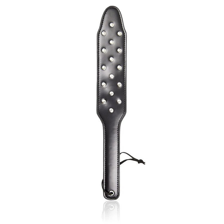Sensory Craft Studded PU Leather Paddle | Premium Black Leather Paddle