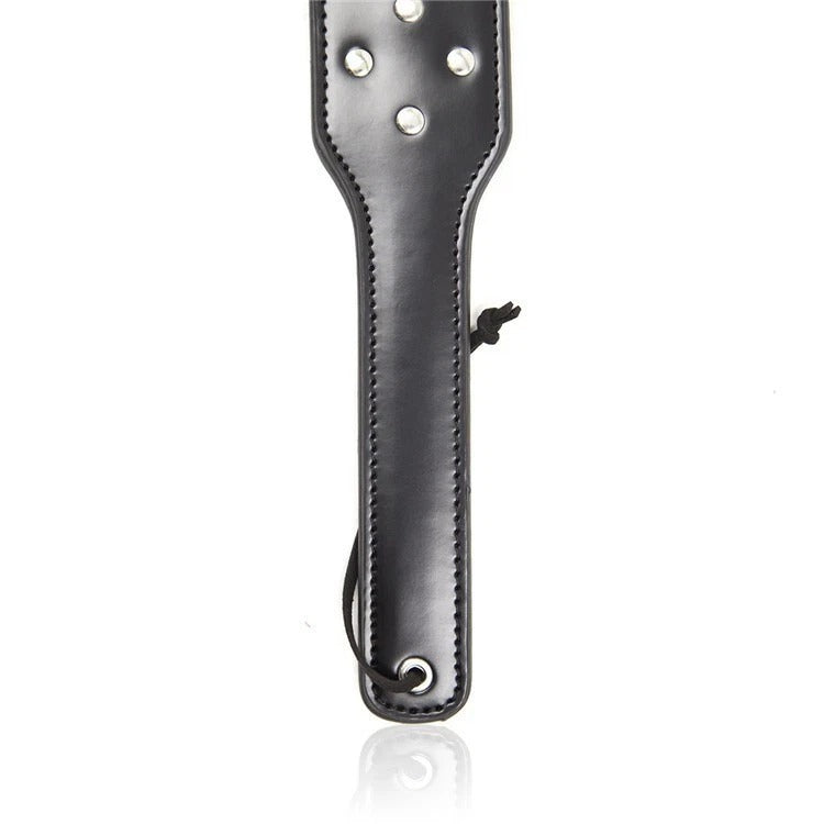 Sensory Craft Studded PU Leather Paddle | Premium Black Leather Paddle