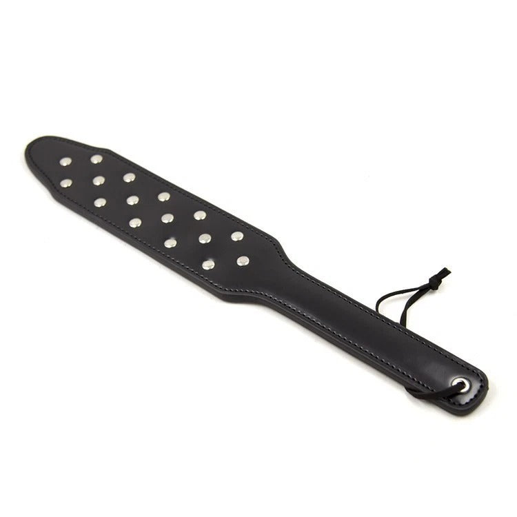 Sensory Craft Studded PU Leather Paddle | Premium Black Leather Paddle