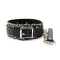 Leopard Print Bondage Collar & Lead - Fantasy Animal Print Cosplay Collar Kit