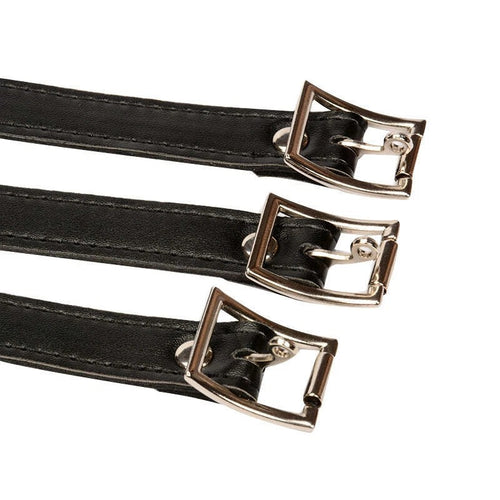 Black Collar and Lead Ring 'The Triple Threat' Faux Leather Collar & Lead Ring