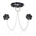 Studded Nipple Covers Collar Spiked Bondage Collar Kinky Nipple Play Couples Kit