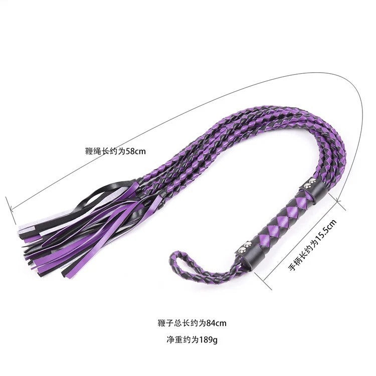 Sex Toy Flogger Impact Play Red Faux Leather Bondage Fetish Whip of Couples