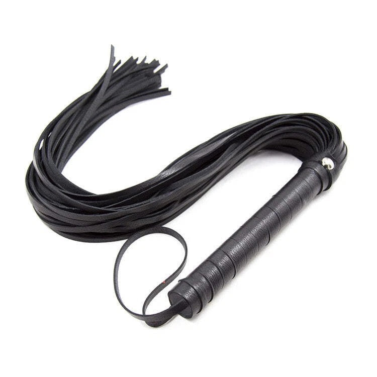 Sensory Craft Premium PU Leather Flogger | Handcrafted Black Leather Whip