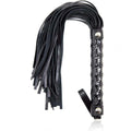 Sensory Craft Premium Black PU Leather Flogger | Braided Handle Faux Leather Whip