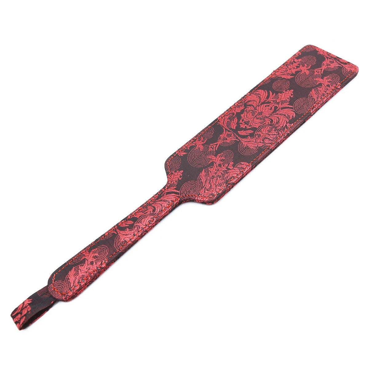 Sensory Craft Gothic Floral PU Leather Paddle | Premium Red & Black Faux Leather Paddle
