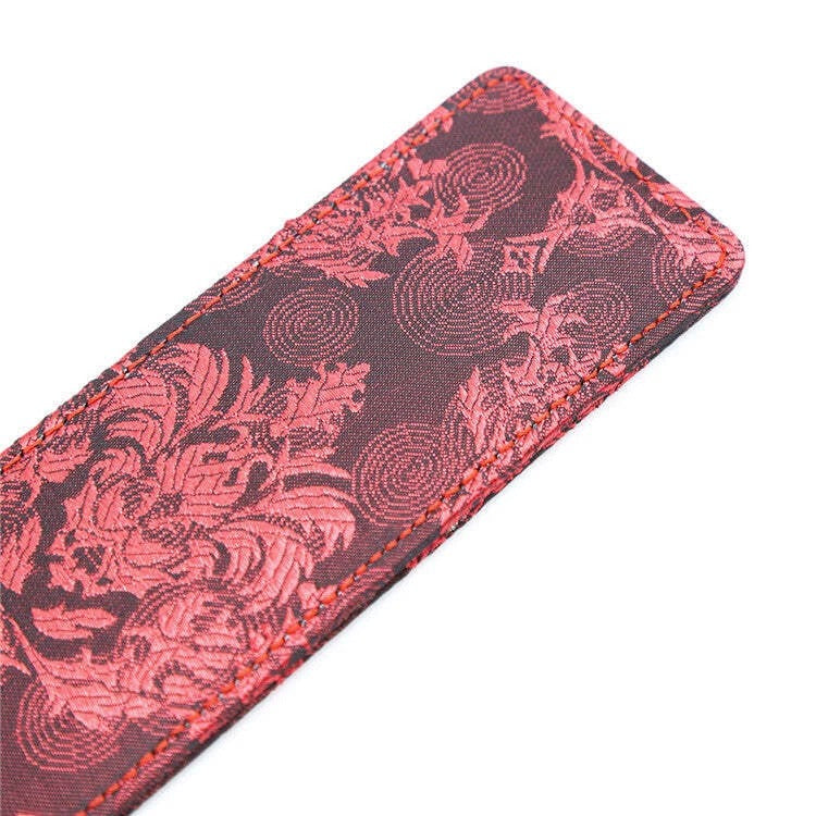 Sensory Craft Gothic Floral PU Leather Paddle | Premium Red & Black Faux Leather Paddle