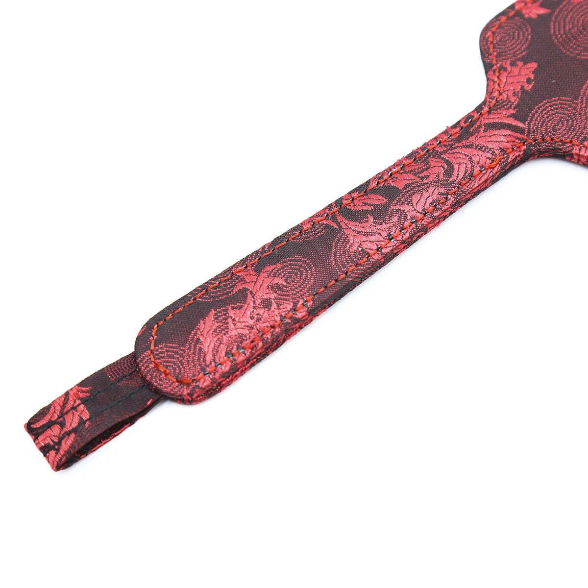 Sensory Craft Gothic Floral PU Leather Paddle | Premium Red & Black Faux Leather Paddle