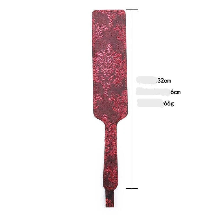 Sensory Craft Gothic Floral PU Leather Paddle | Premium Red & Black Faux Leather Paddle