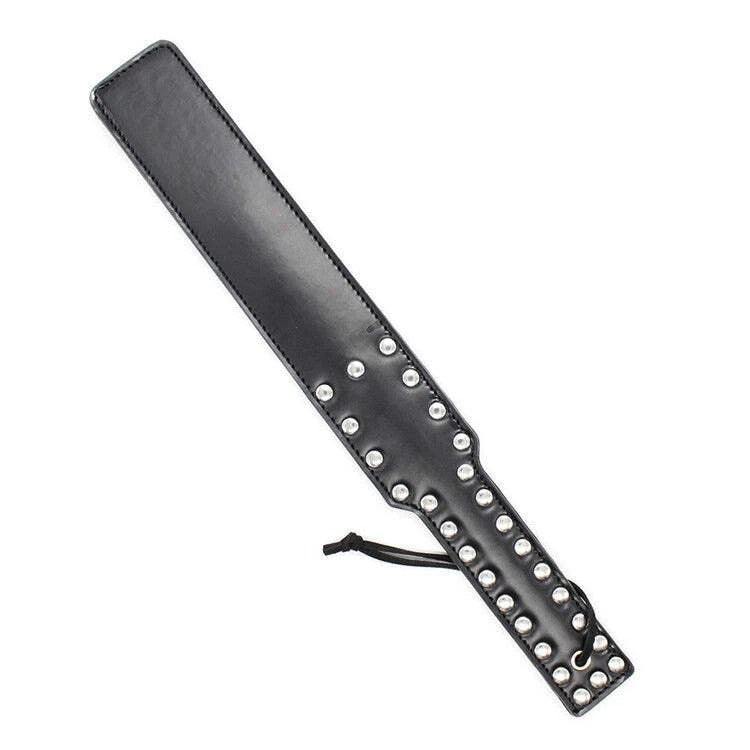 Sensory Craft Studded PU Leather Paddle | Premium Black Faux Leather Slapper