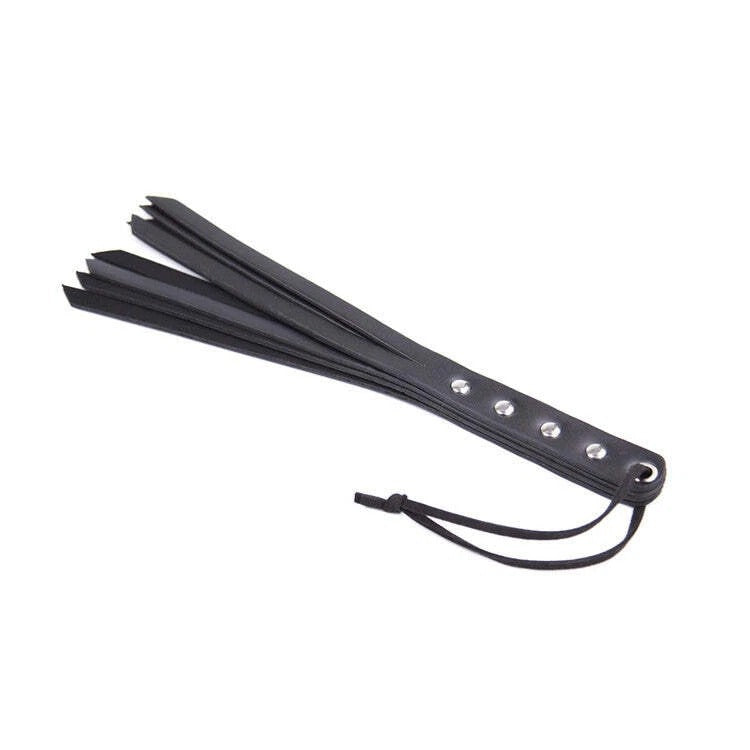 Sensory Craft Premium PU Leather Mini Flogger | Black Faux Leather Tassel Whip