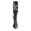 Sensory Craft Crocodile Embossed PU Leather Paddle | Studded Black Faux Leather Paddle