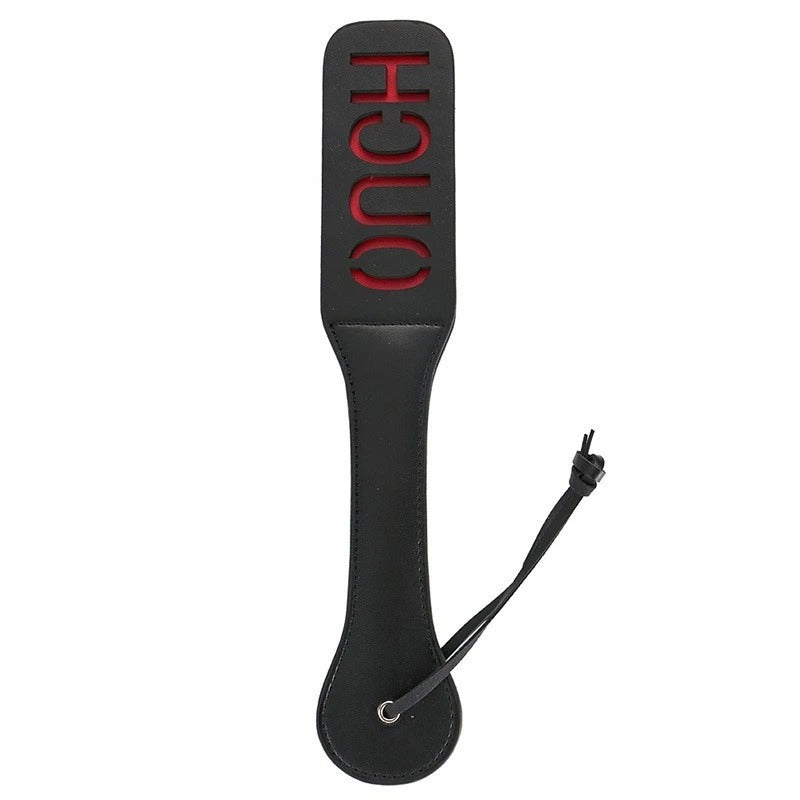 Sensory Craft Premium PU Leather Paddle with Cut-Out Design | Black Faux Leather Paddle