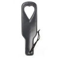 Sensory Craft Heart Cut-Out PU Leather Paddle | Premium Black Faux Leather Paddle