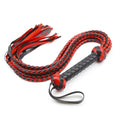 Sensory Craft Premium Red & Black Braided PU Leather Whip | Handcrafted Faux Leather Whip