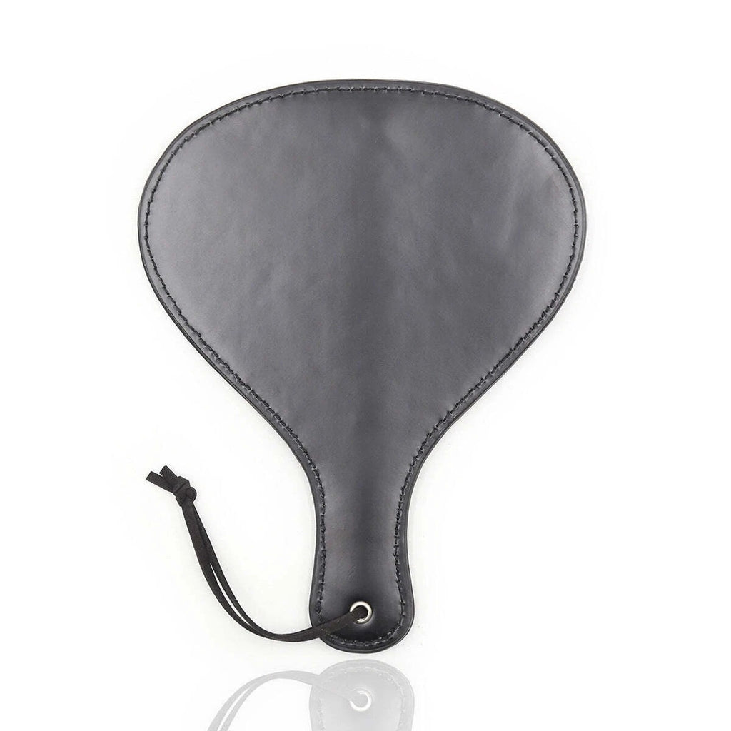 Sensory Craft Studded Round PU Leather Paddle | Premium Black Faux Leather Paddle