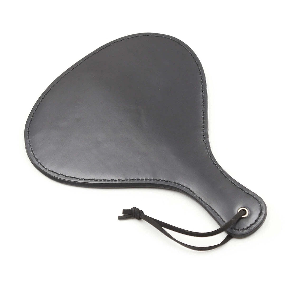 Sensory Craft Studded Round PU Leather Paddle | Premium Black Faux Leather Paddle
