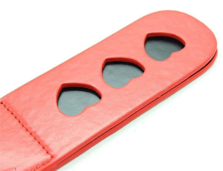 Sensory Craft Red Triple Heart Cut-Out PU Leather Paddle | Premium Faux Leather Paddle