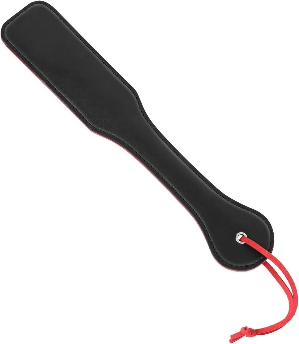 Sensory Craft Premium PU Leather Paddle | Double-Sided Black & Red Faux Leather Paddle