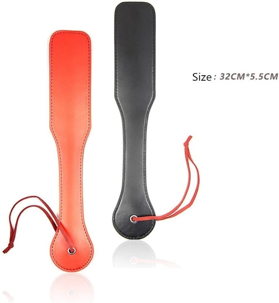 Sensory Craft Premium PU Leather Paddle | Double-Sided Black & Red Faux Leather Paddle