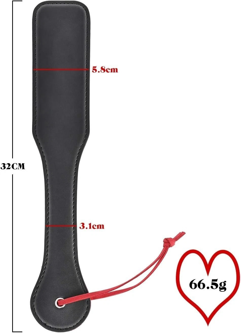 Sensory Craft Premium PU Leather Paddle | Double-Sided Black & Red Faux Leather Paddle