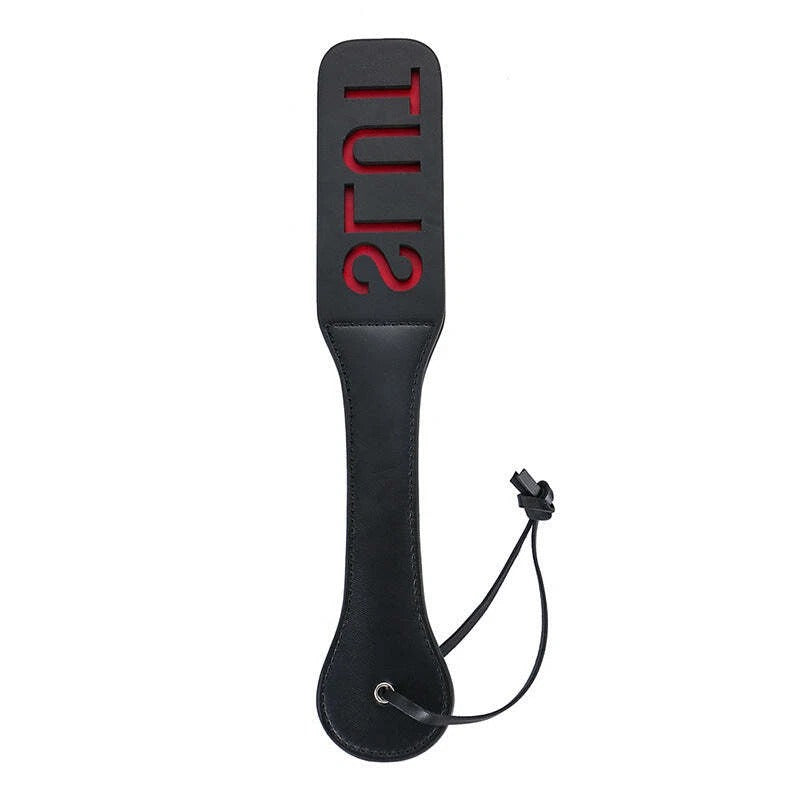 Sensory Craft "SLUT" Cut-Out PU Leather Paddle | Premium Black Faux Leather Paddle