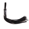 Sensory Craft Black Glitter Handle PU Leather Flogger | Premium Faux Leather Tassel Whip