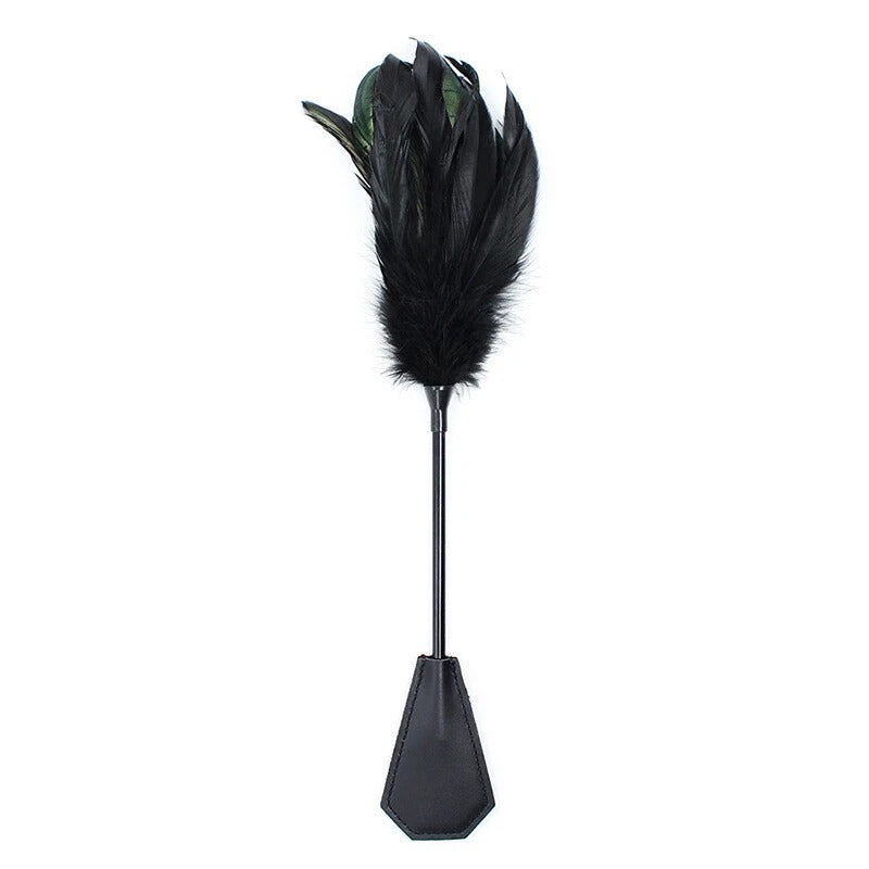 Sensory Craft Feather Tickler & PU Leather Paddle | Premium Feather Teaser Wand