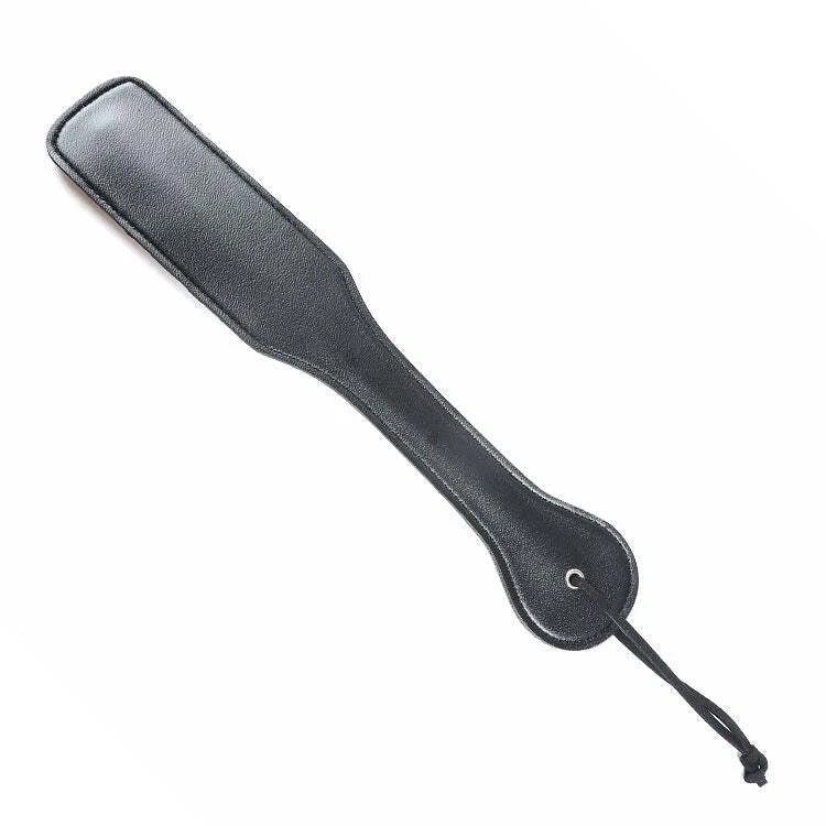 Sensory Craft Studded Vegan Leather Paddle – Handmade Black Leather Impact Paddle with Metal Studs