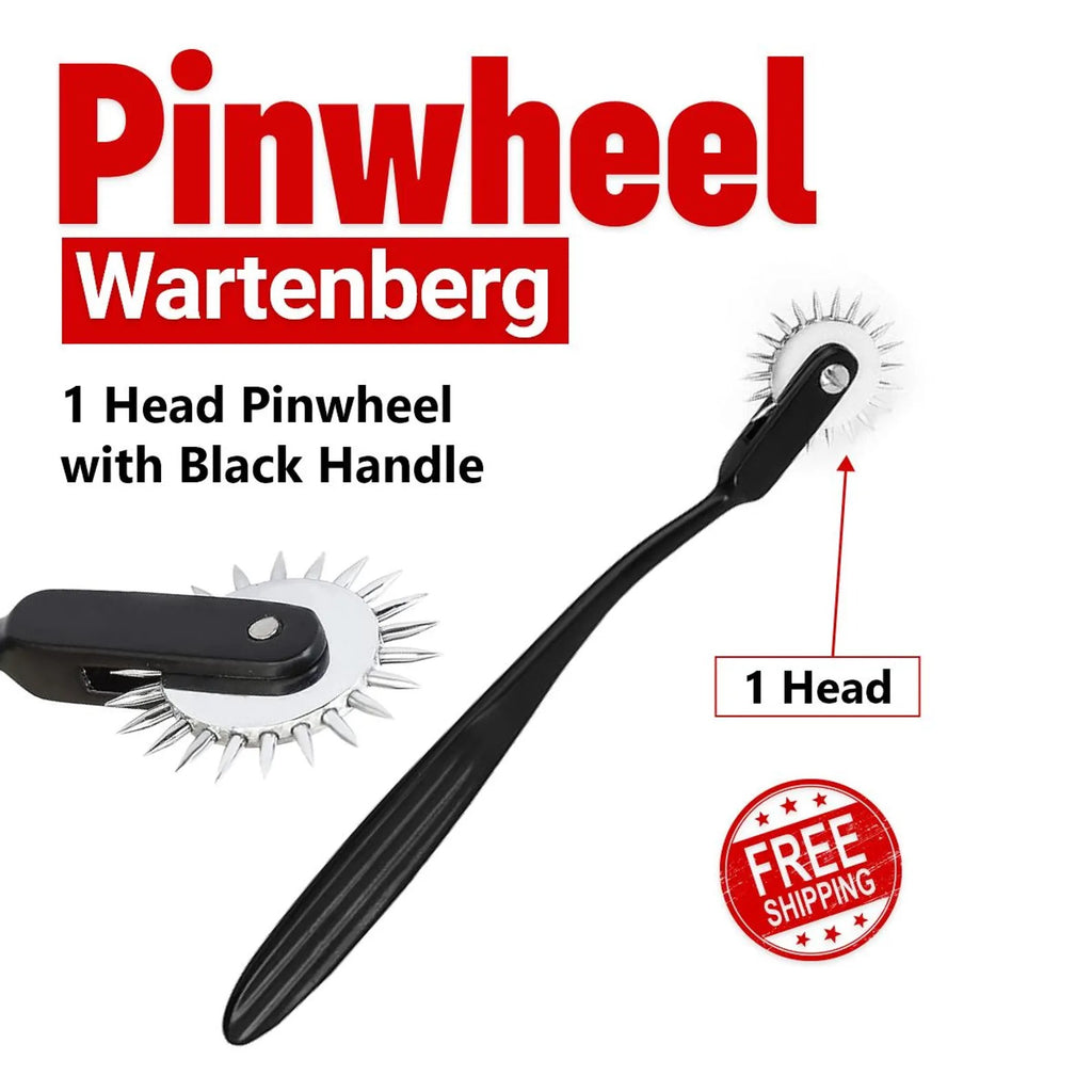 Wartenberg Pinwheel Sensory Roller Set – Multi-Head Stainless Steel Pinwheel with Black Handle