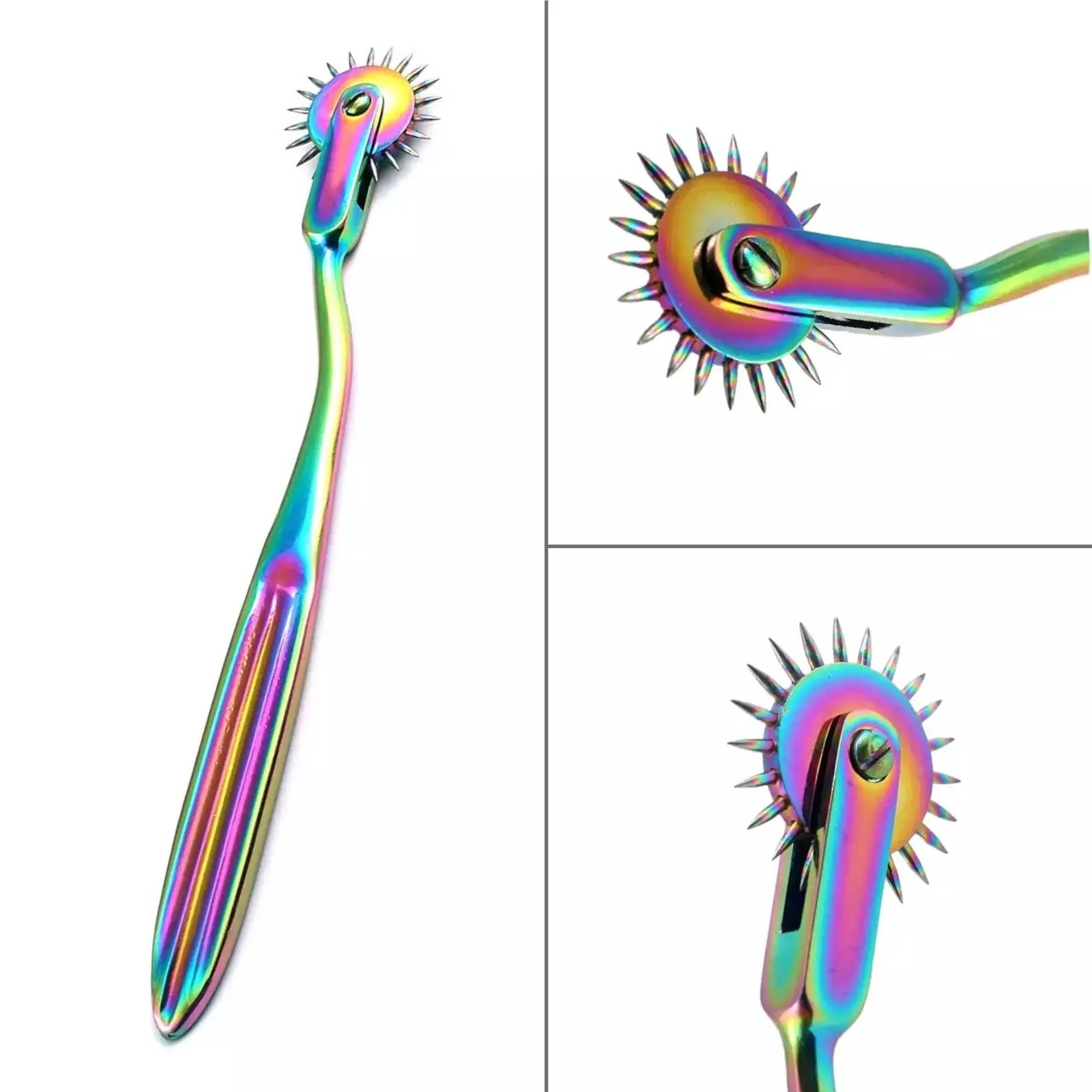 Wartenberg Pinwheel Nerve Tester Set – Multi-Row (1, 3, 5, 7 Wheel) Stainless Steel Sensory Reflex Tools – Rainbow Finish