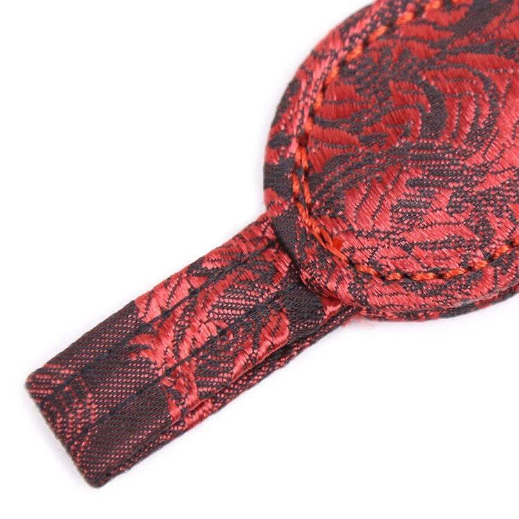 Sensory Craft Red Floral Brocade PU Leather Paddle | Premium Faux Leather Paddle